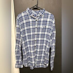 johnnie-O Haggin’ Out flannel Navy and White Checkered Button Down Shirt